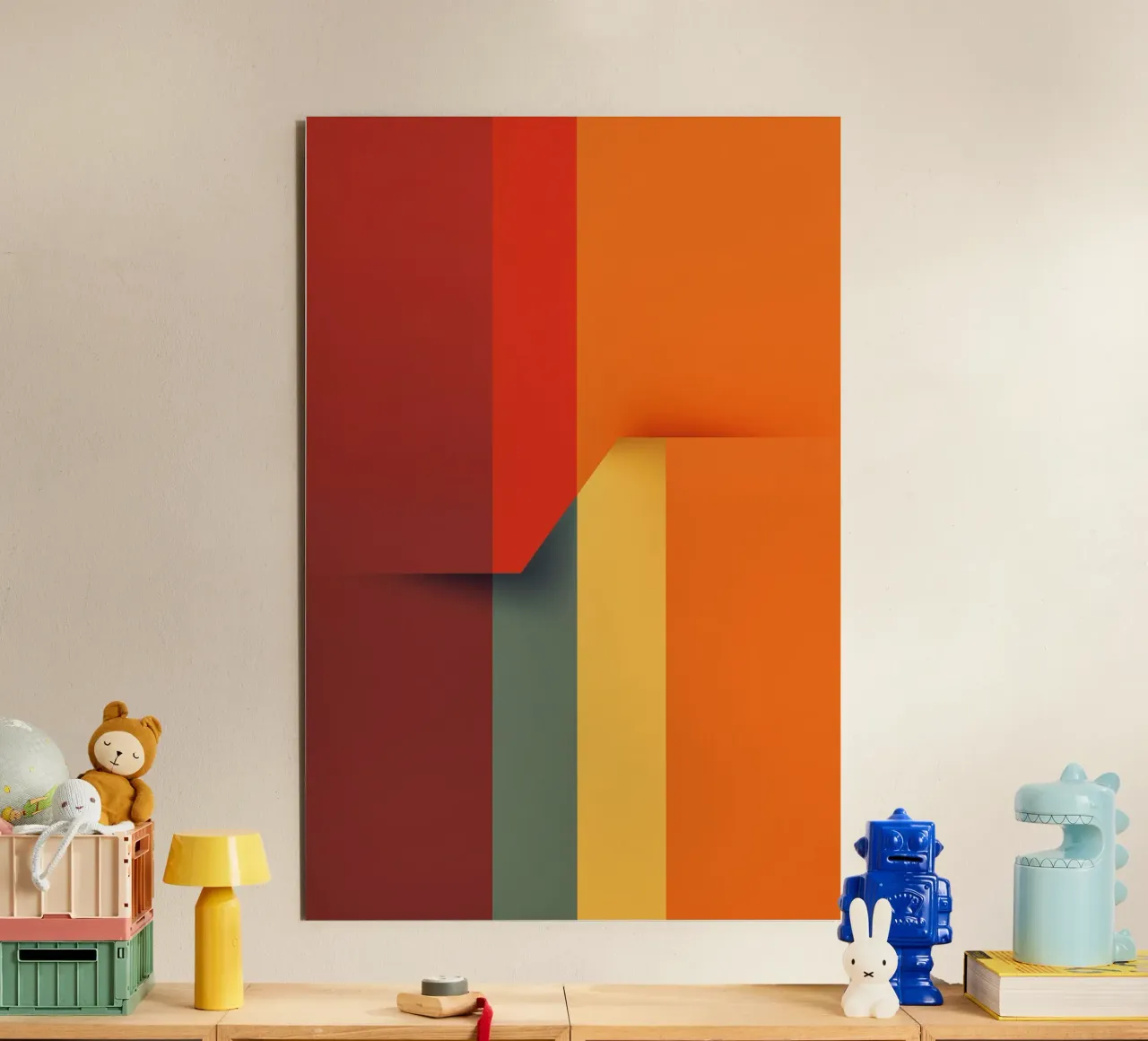 Minimalistic Abstract Retro Poster Cut Design pannello forex da Autofocus