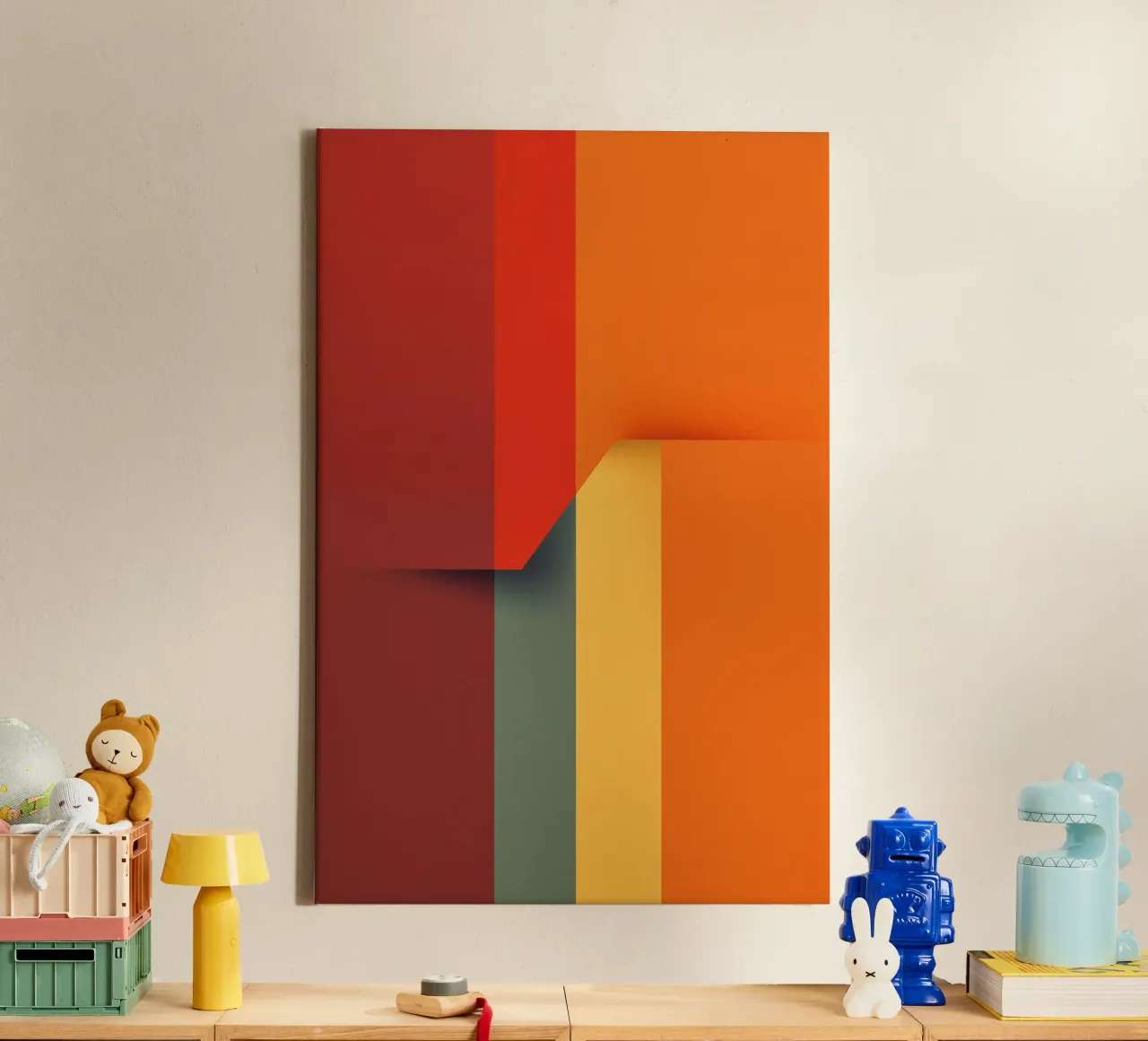 Minimalistic Abstract Retro Poster Cut Design lienzo de Autofocus