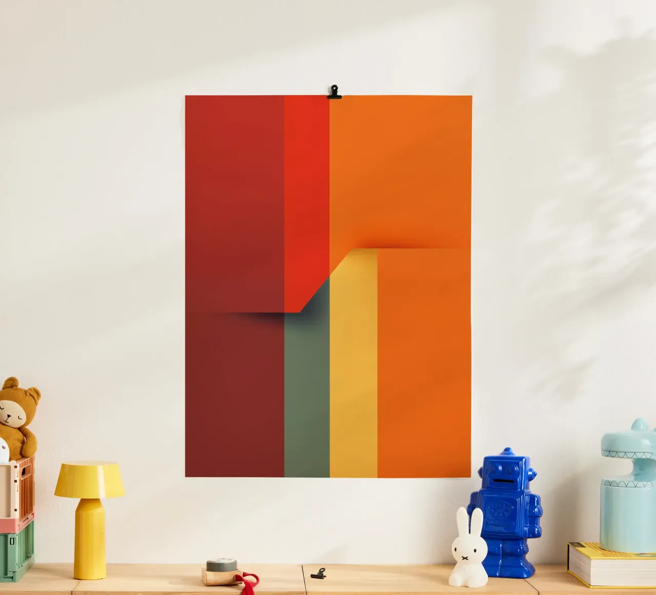Minimalistic Abstract Retro Poster Cut Design poster con telaio in plastica da Autofocus