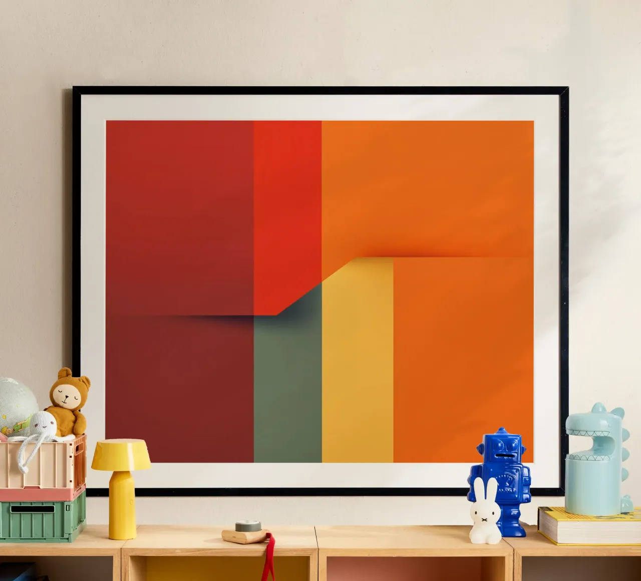 Minimalistic Abstract Retro Poster Cut Design poster con telaio in plastica da Autofocus