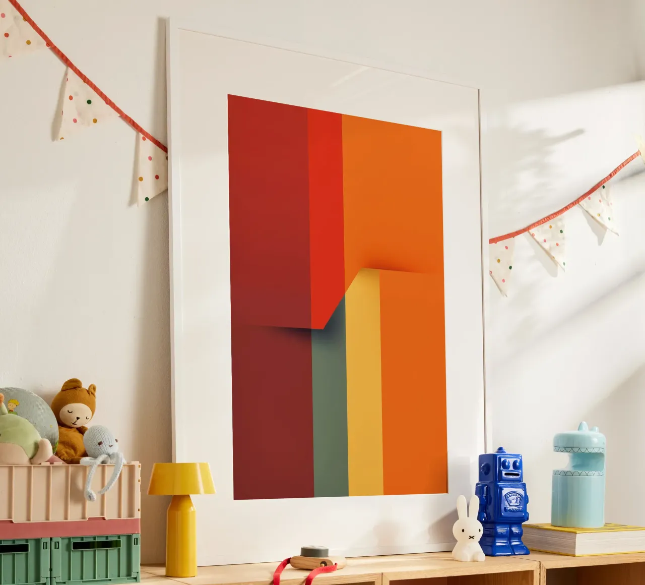 Minimalistic Abstract Retro Poster Cut Design poster con telaio in plastica da Autofocus