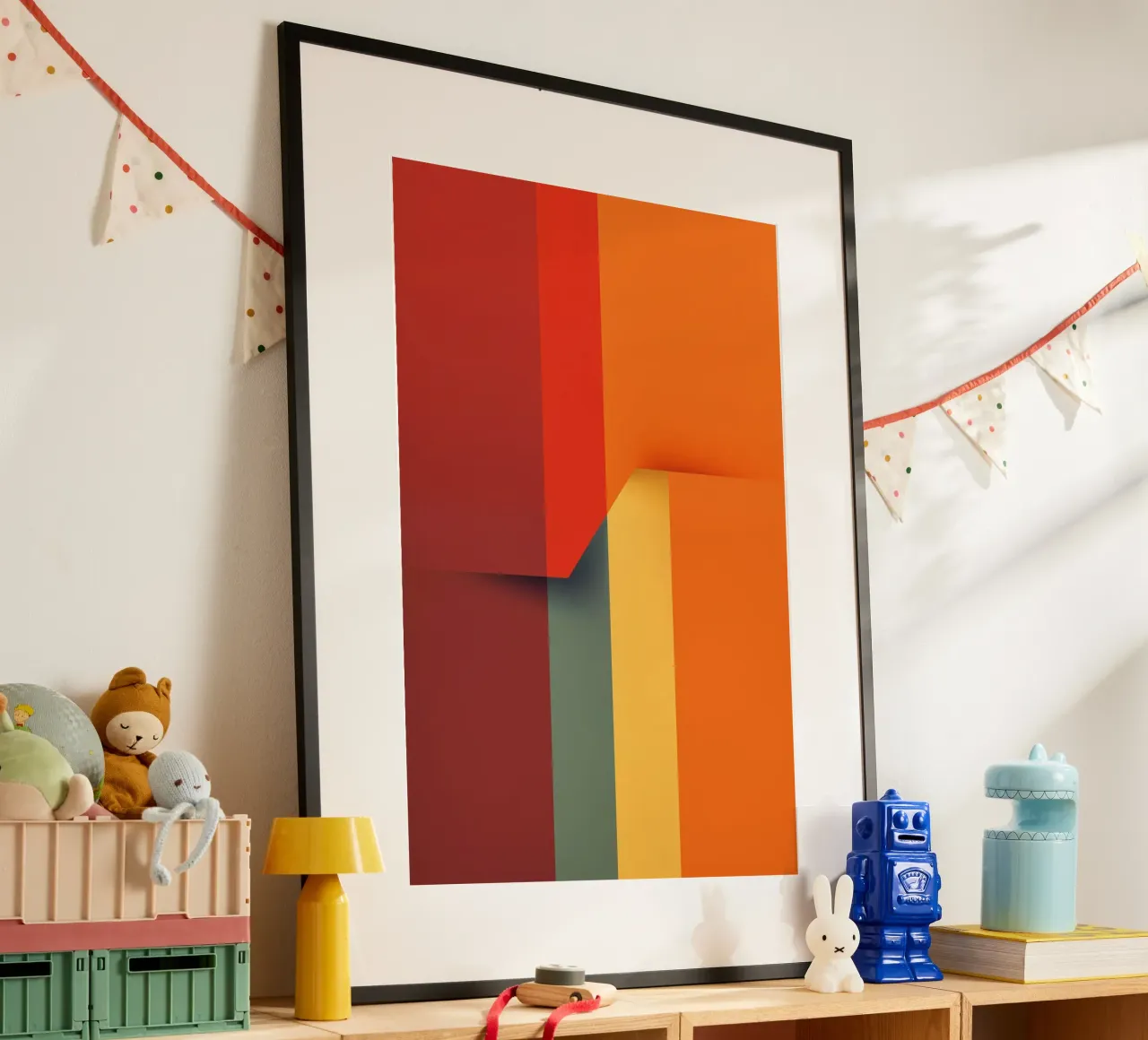 Minimalistic Abstract Retro Poster Cut Design poster con telaio in plastica da Autofocus