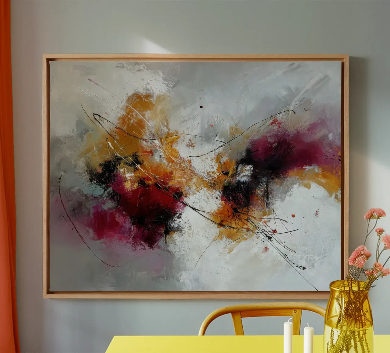 Vibrant Collision of Color and Motion canvas by StudioVO