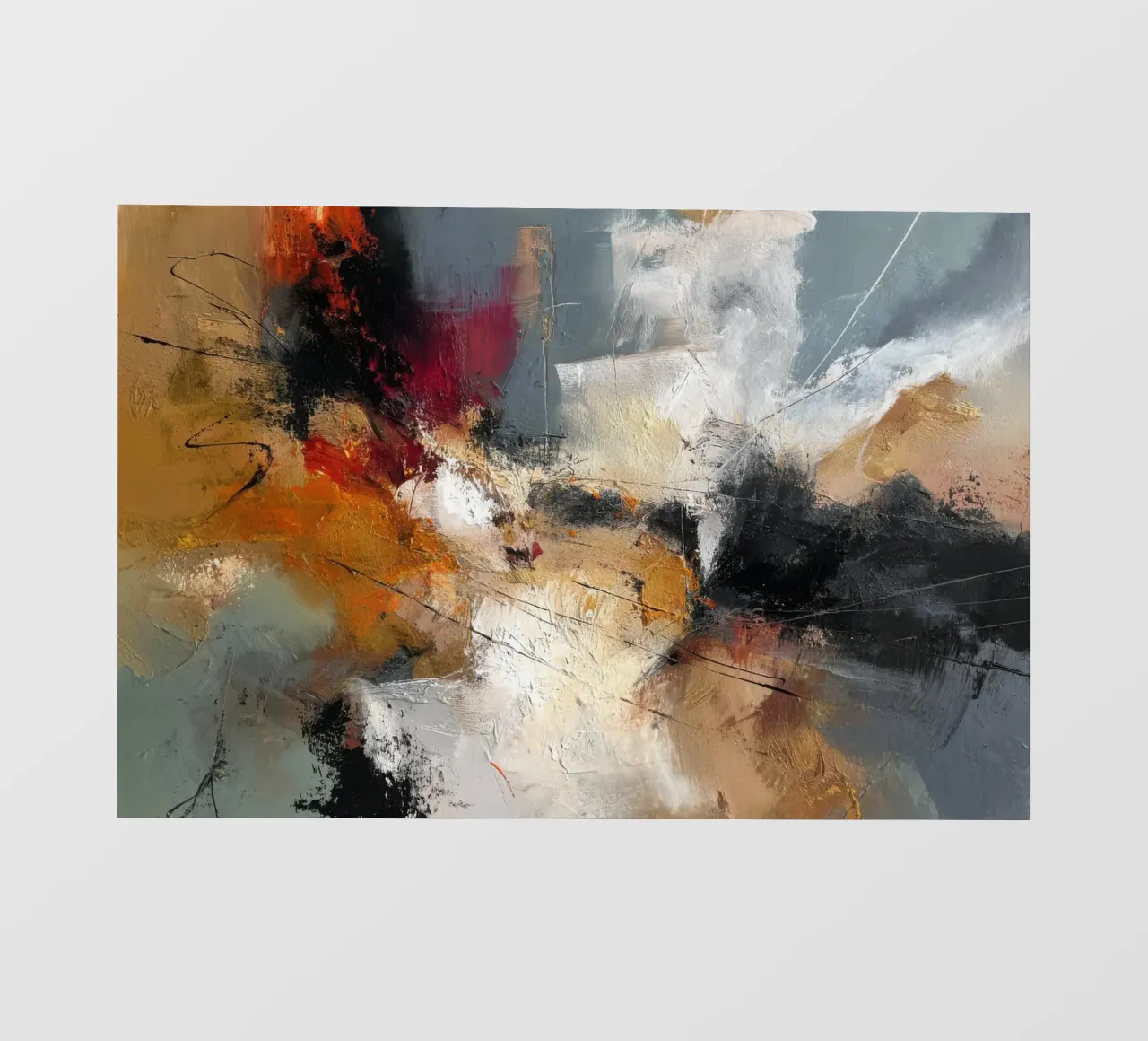 Espressione astratta con ocra, marrone e rosso intenso telo in pvc da StudioVO