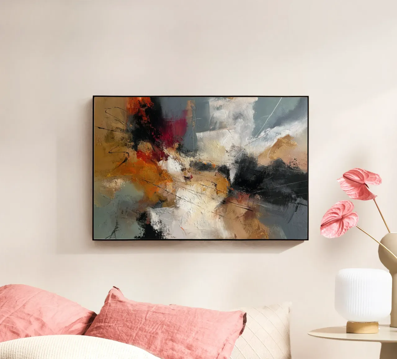 Espressione astratta con ocra, marrone e rosso intenso plexiglass da StudioVO