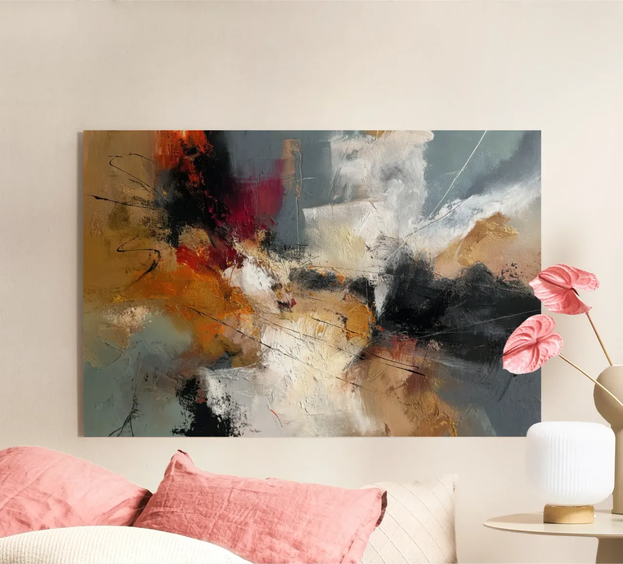 Espressione astratta con ocra, marrone e rosso intenso plexiglass da StudioVO