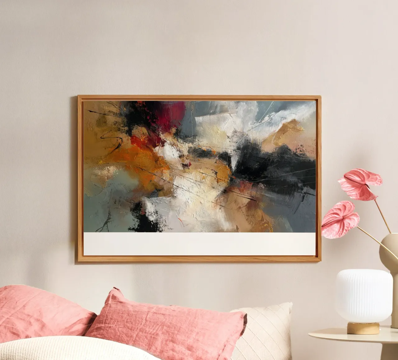 Espressione astratta con ocra, marrone e rosso intenso alluminio dibond da StudioVO