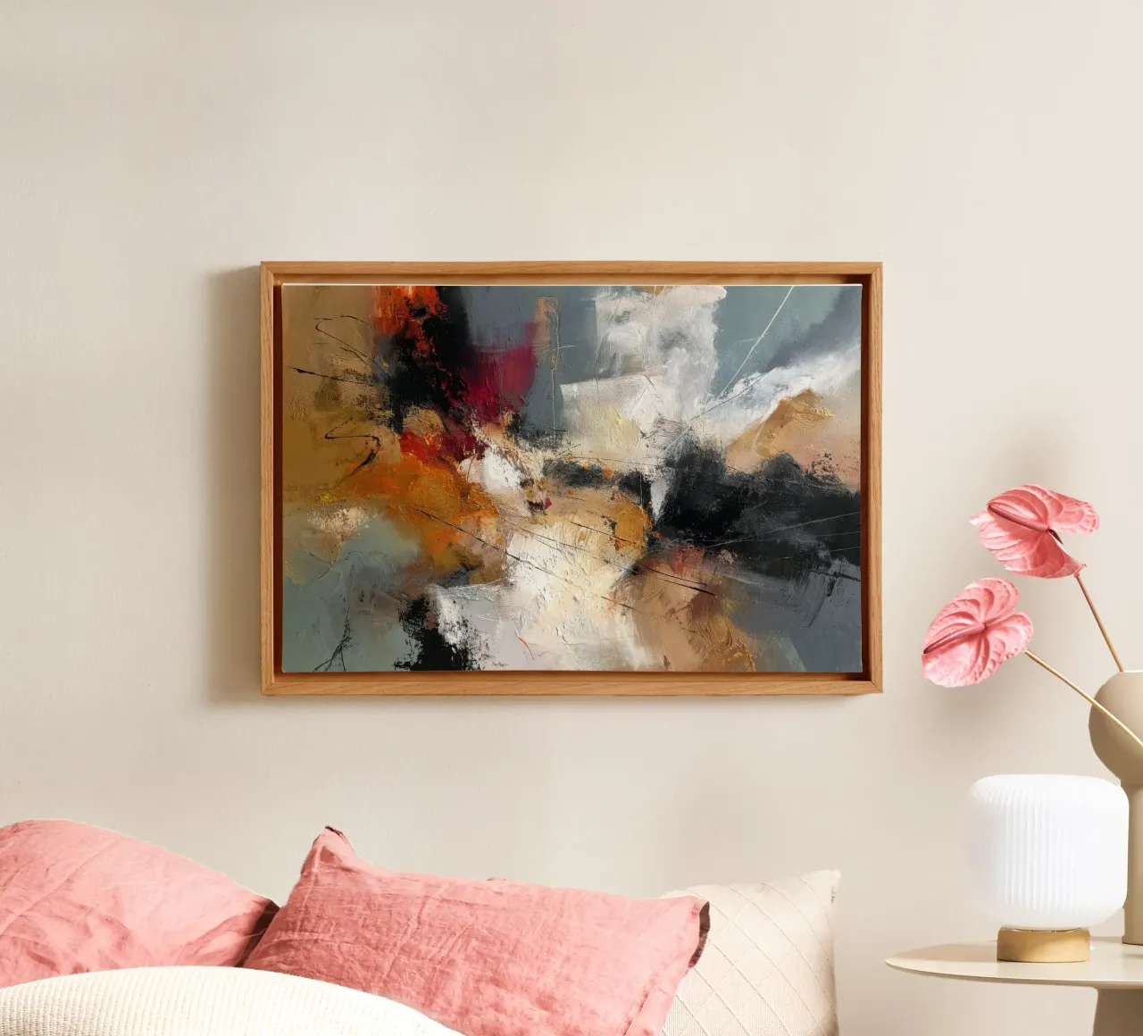 Abstract Expression with Ochre, Brown and Deep Red canvas by StudioVO