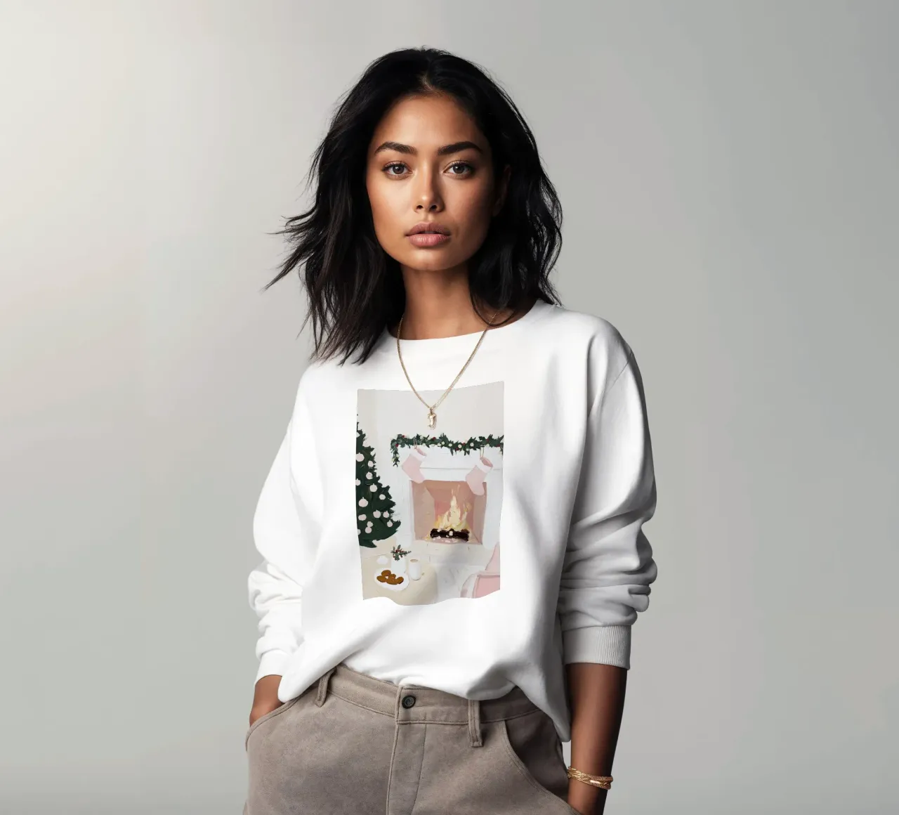 Fuoco di Natale, Notte di Natale, Albero di Natale felpa da Little Lila