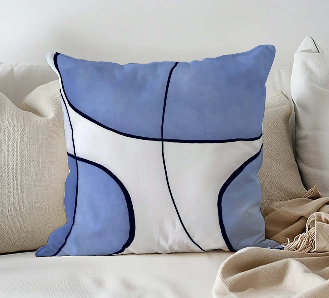 Blu astratto cuscino da Andrea Haase Modern Home
