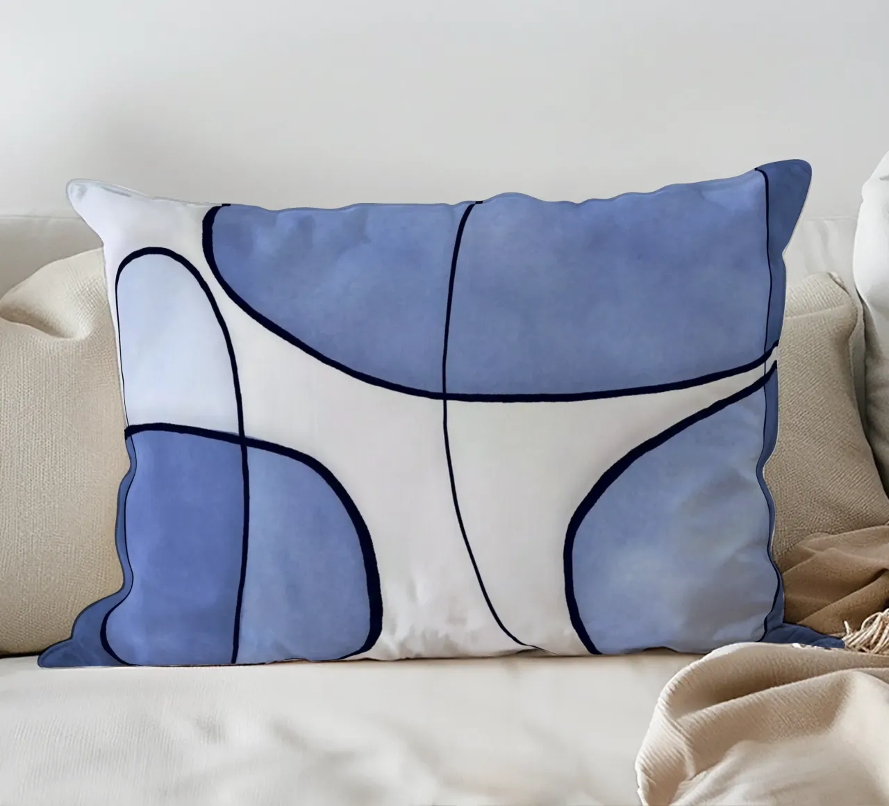 Blu astratto cuscino da Andrea Haase Modern Home