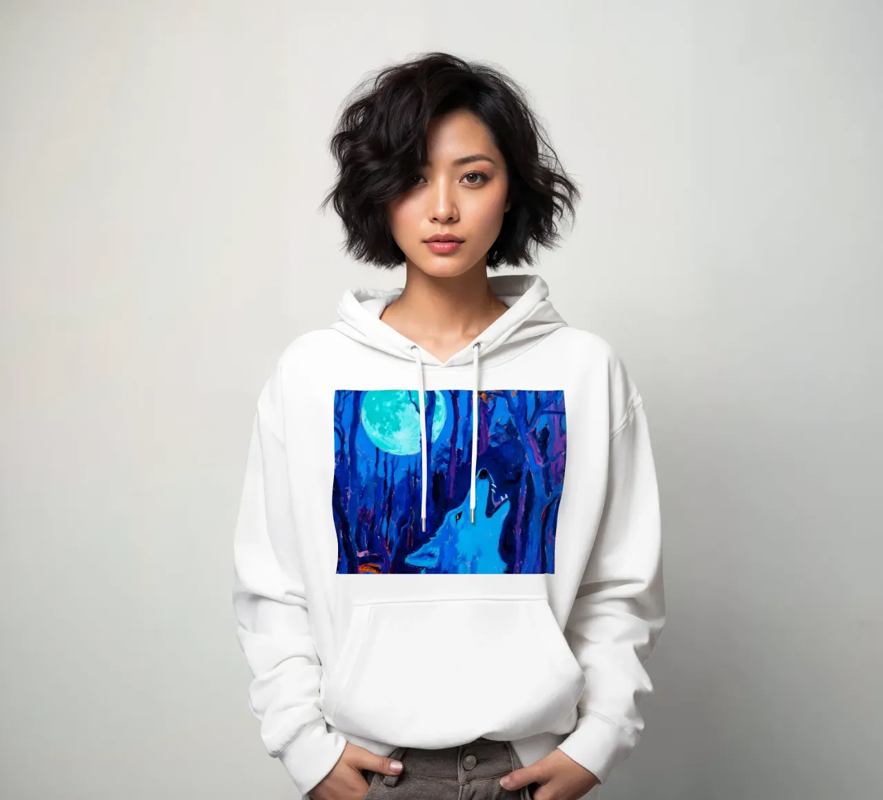 Lupo urlante felpa con cappuccio da Slash Shop