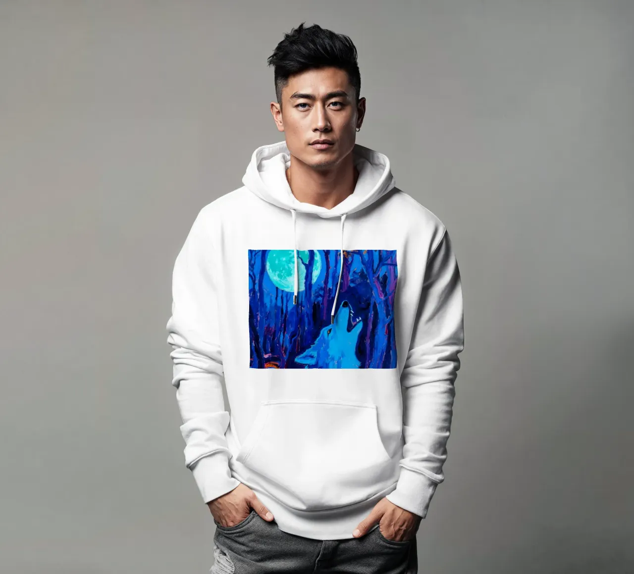 Lupo urlante felpa con cappuccio da Slash Shop