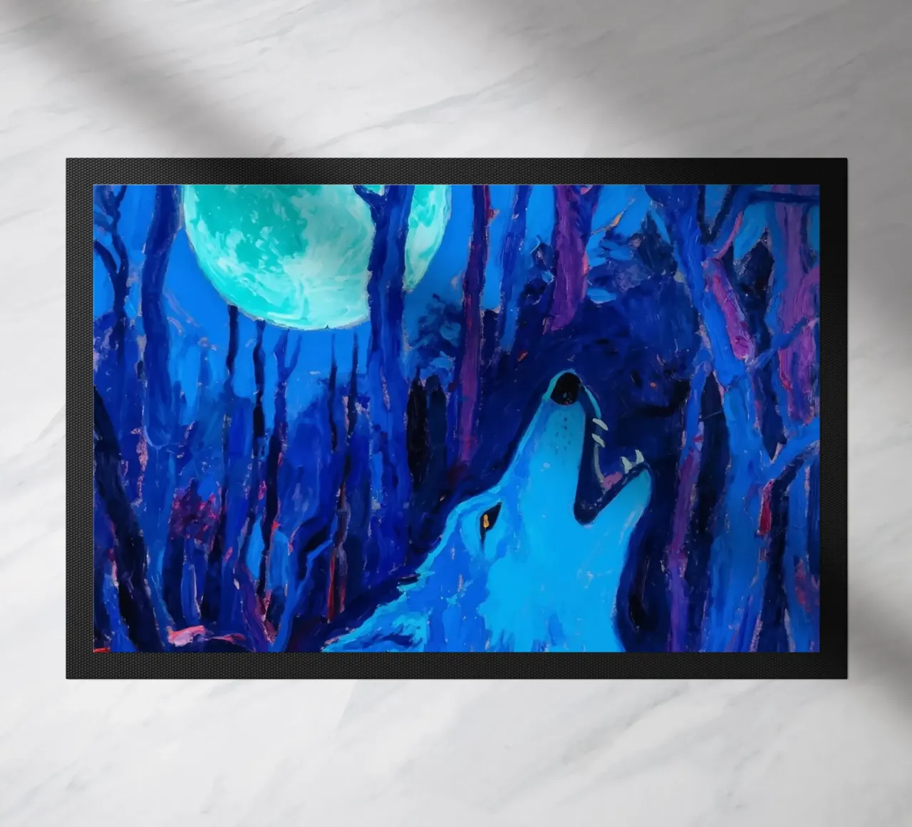 Howling Wolf doormat by Slash Shop