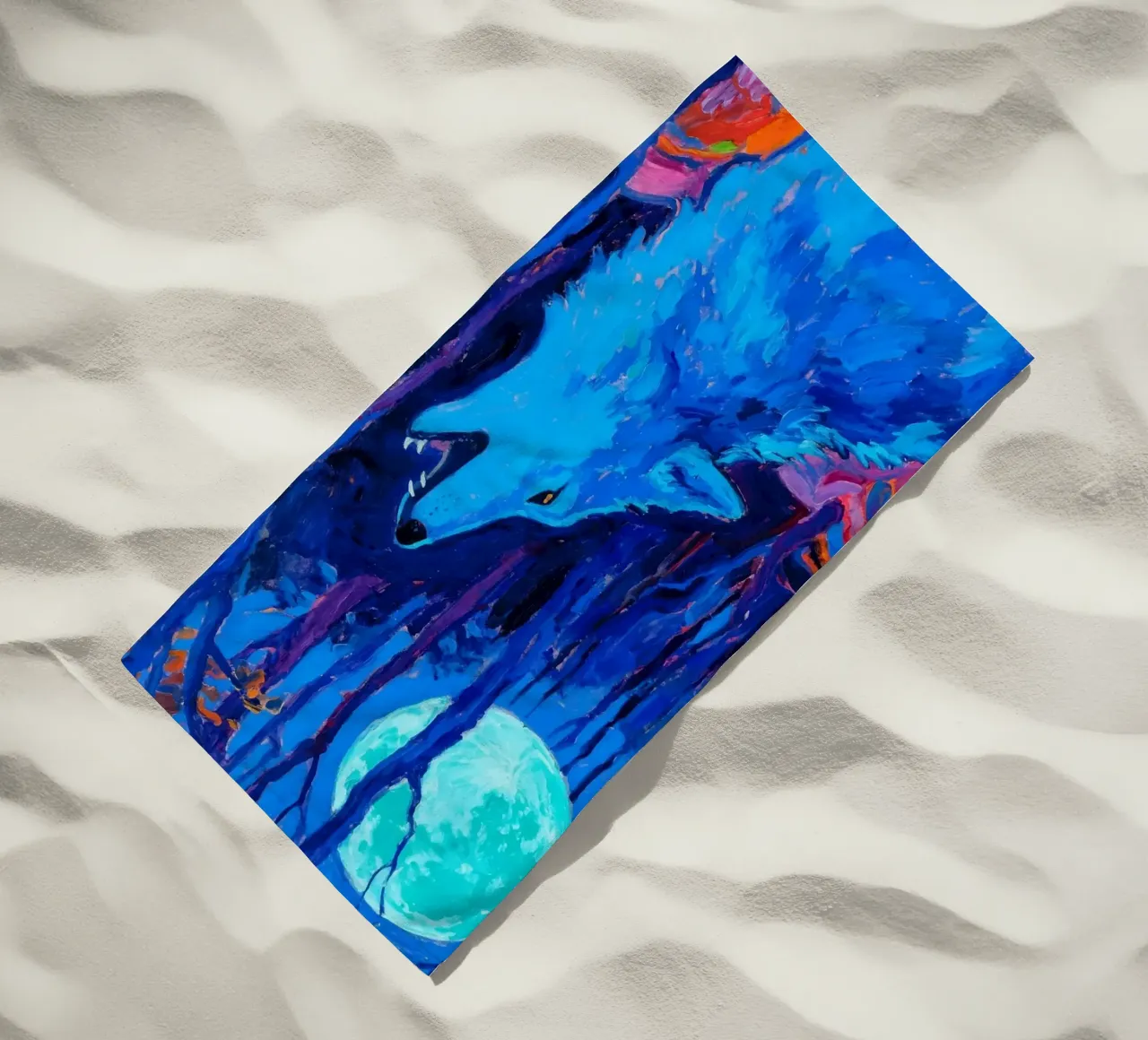 Lupo urlante telo mare da Slash Shop