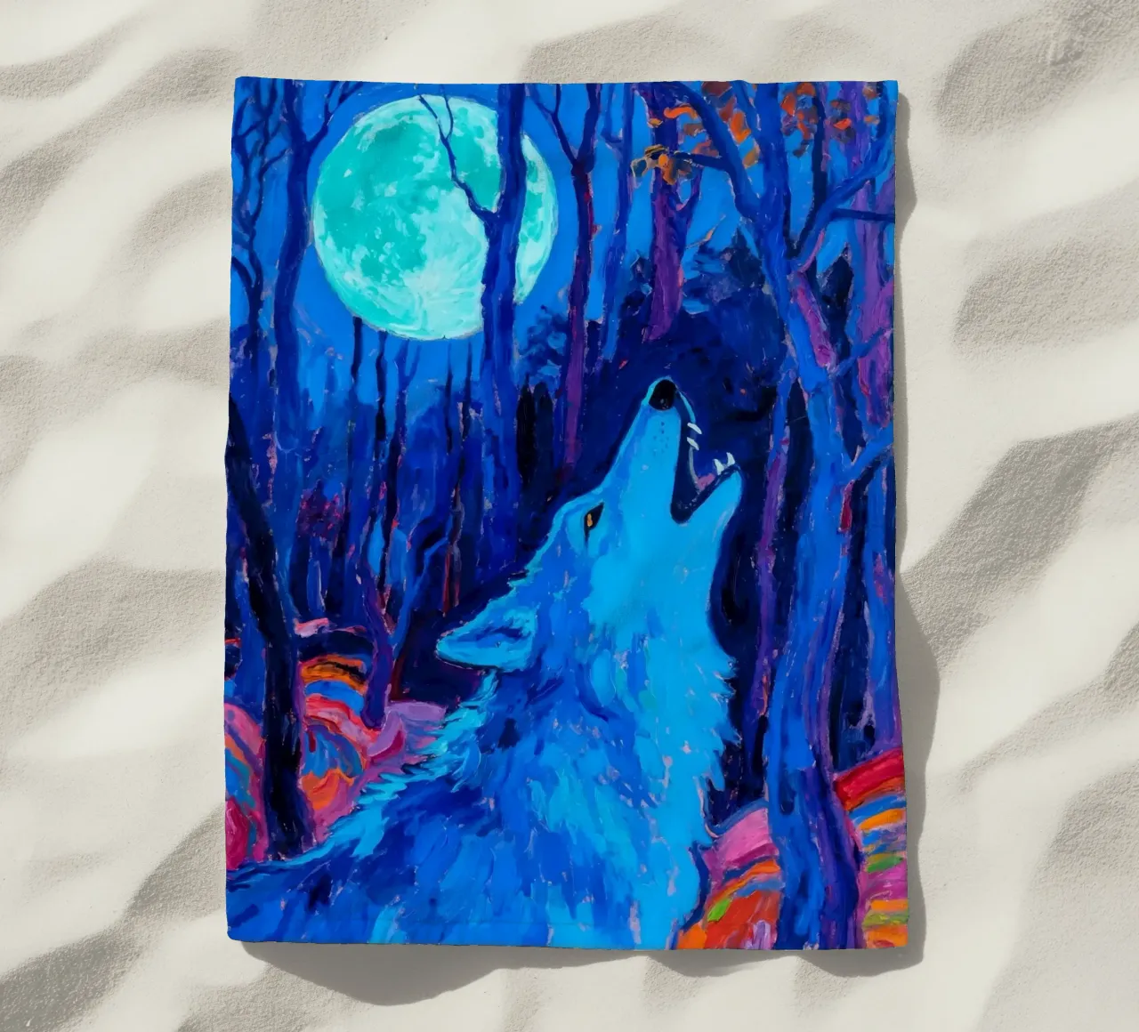 Lupo urlante telo mare da Slash Shop