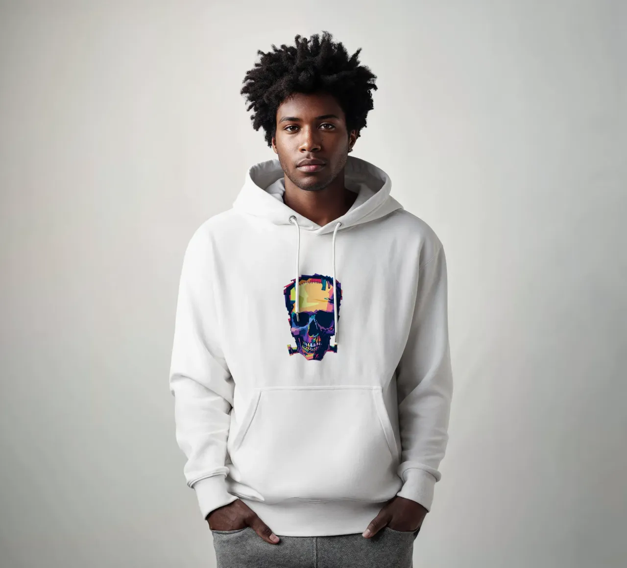 Teschio di Frankenstein Pop Art felpa con cappuccio da Alkahfsmart