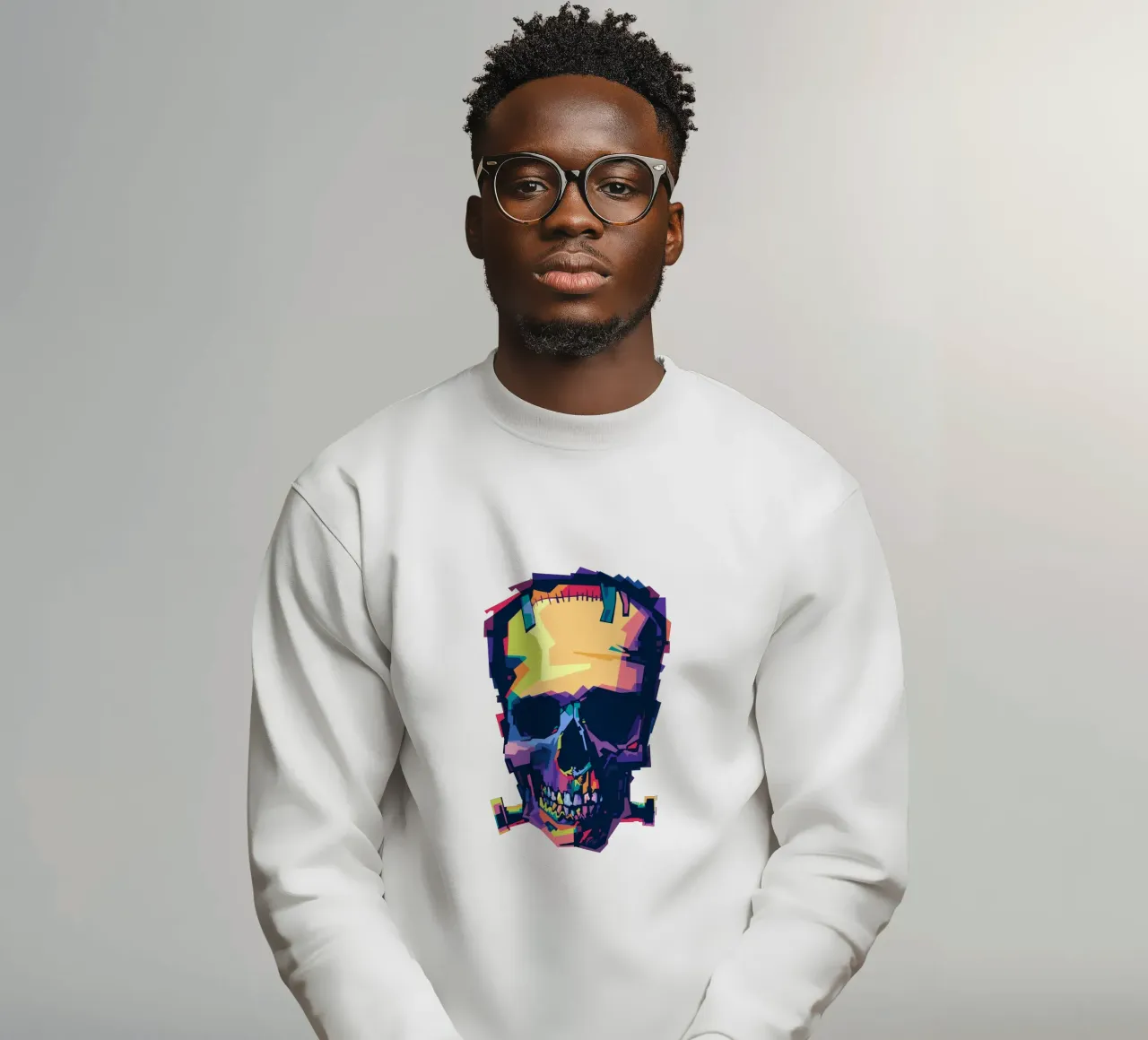 Teschio di Frankenstein Pop Art felpa da Alkahfsmart