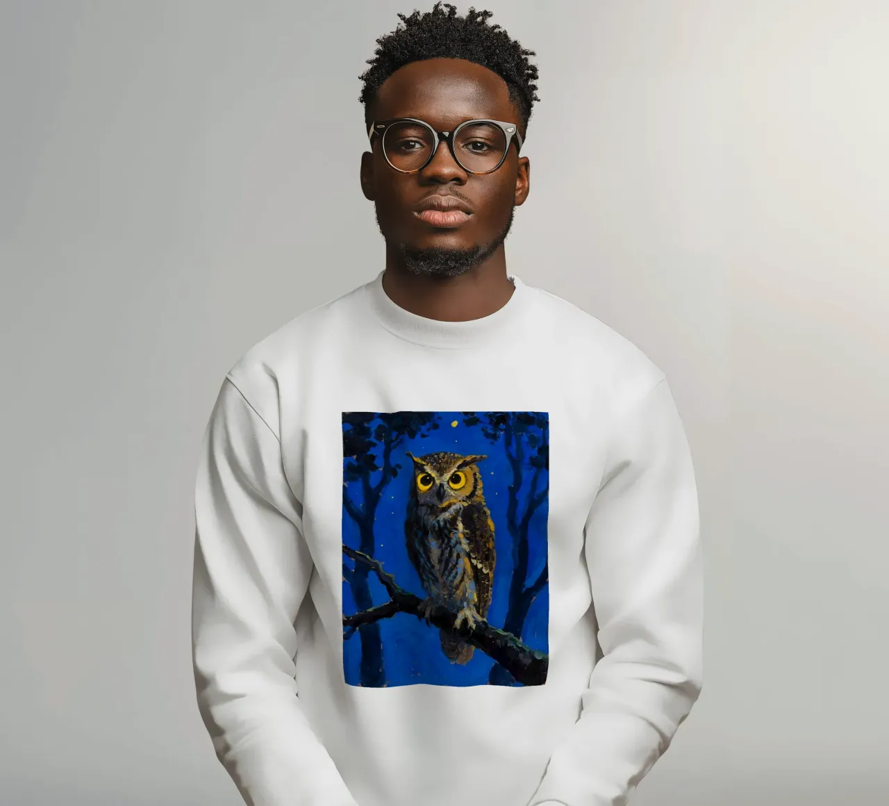 Uil bij nacht sweatshirt van Slash Shop