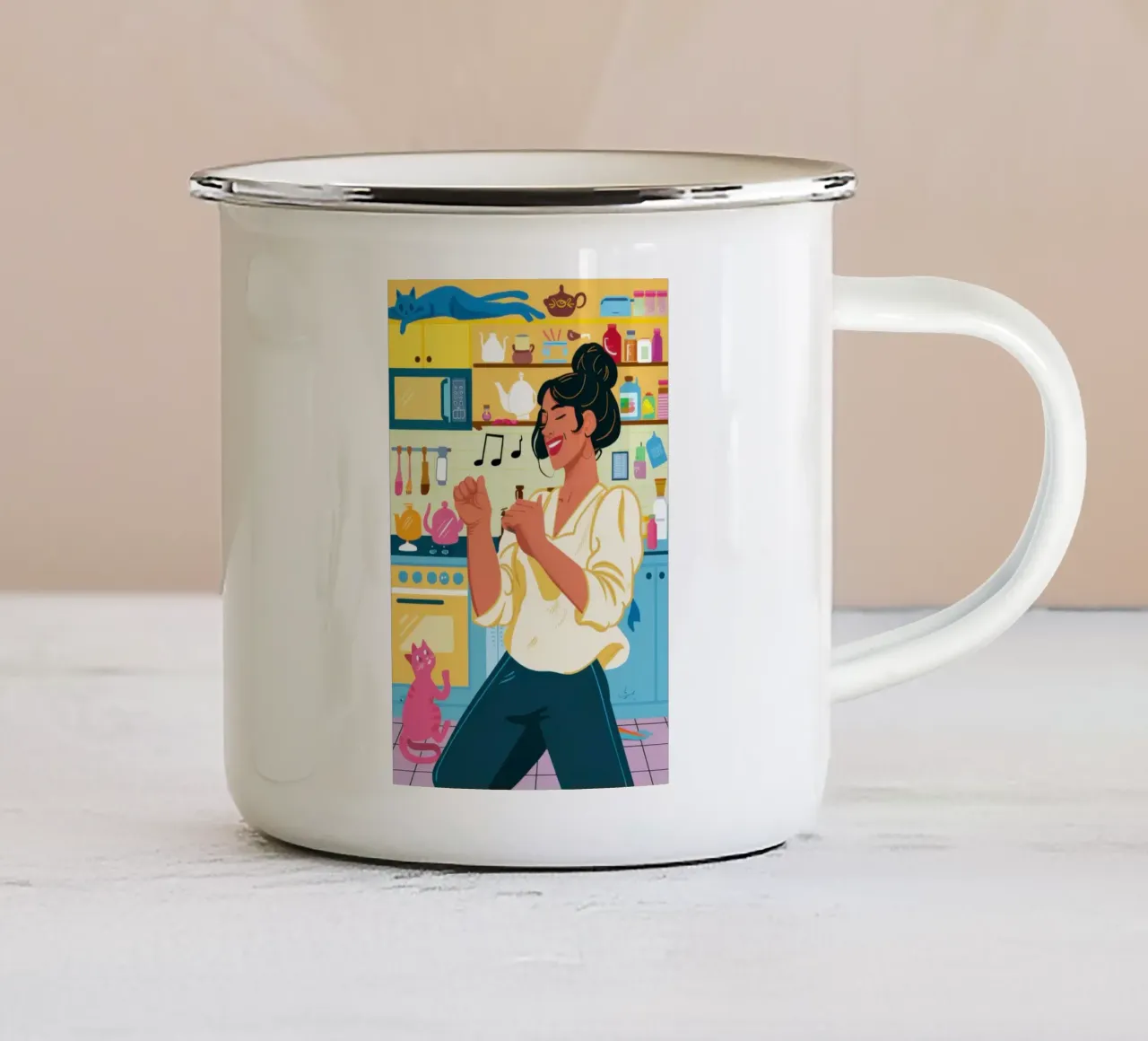 Momento musicale gioioso tazza in smalto da Sun Riser