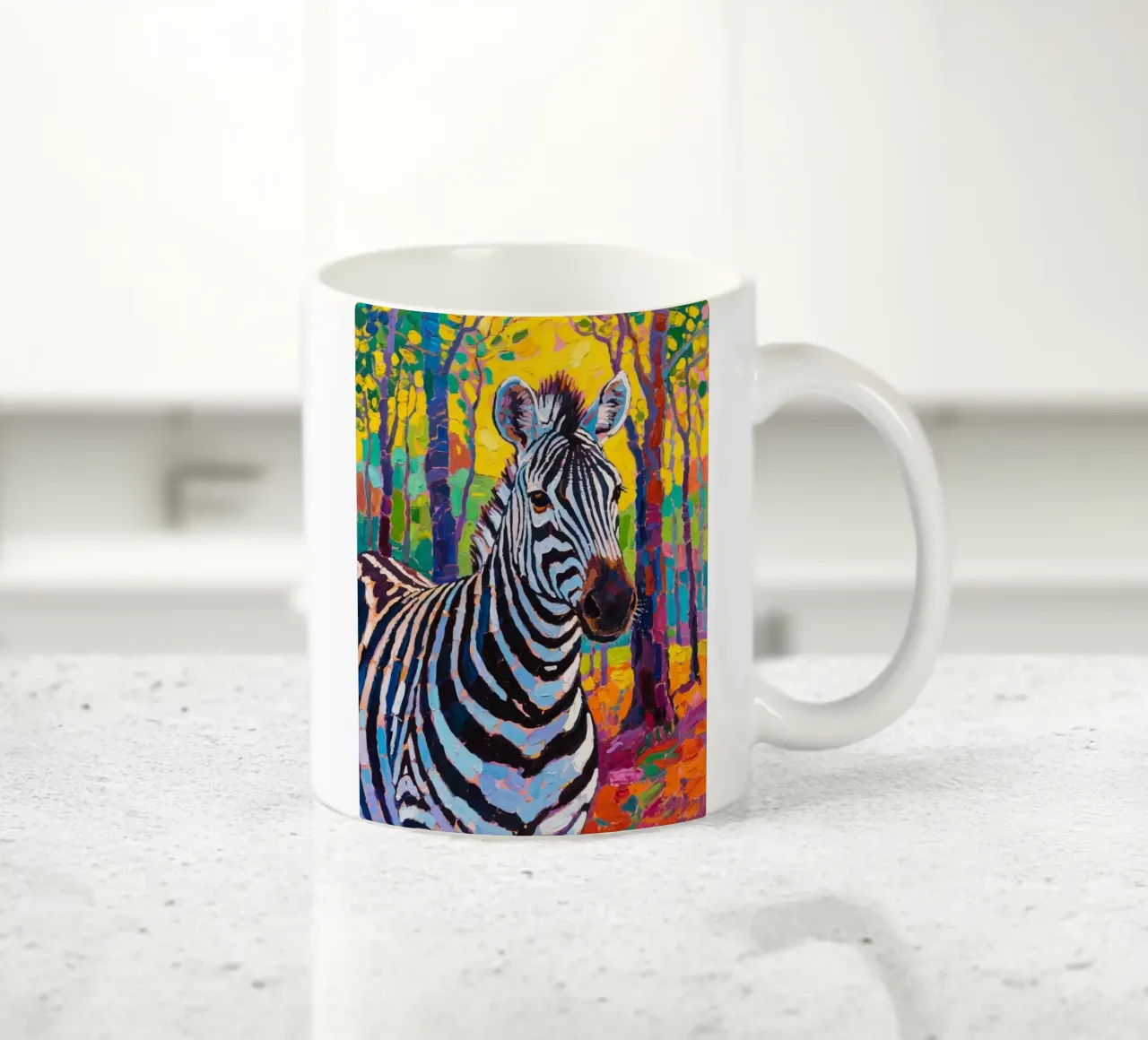 zebra nella foresta tazza in ceramica da Slash Shop