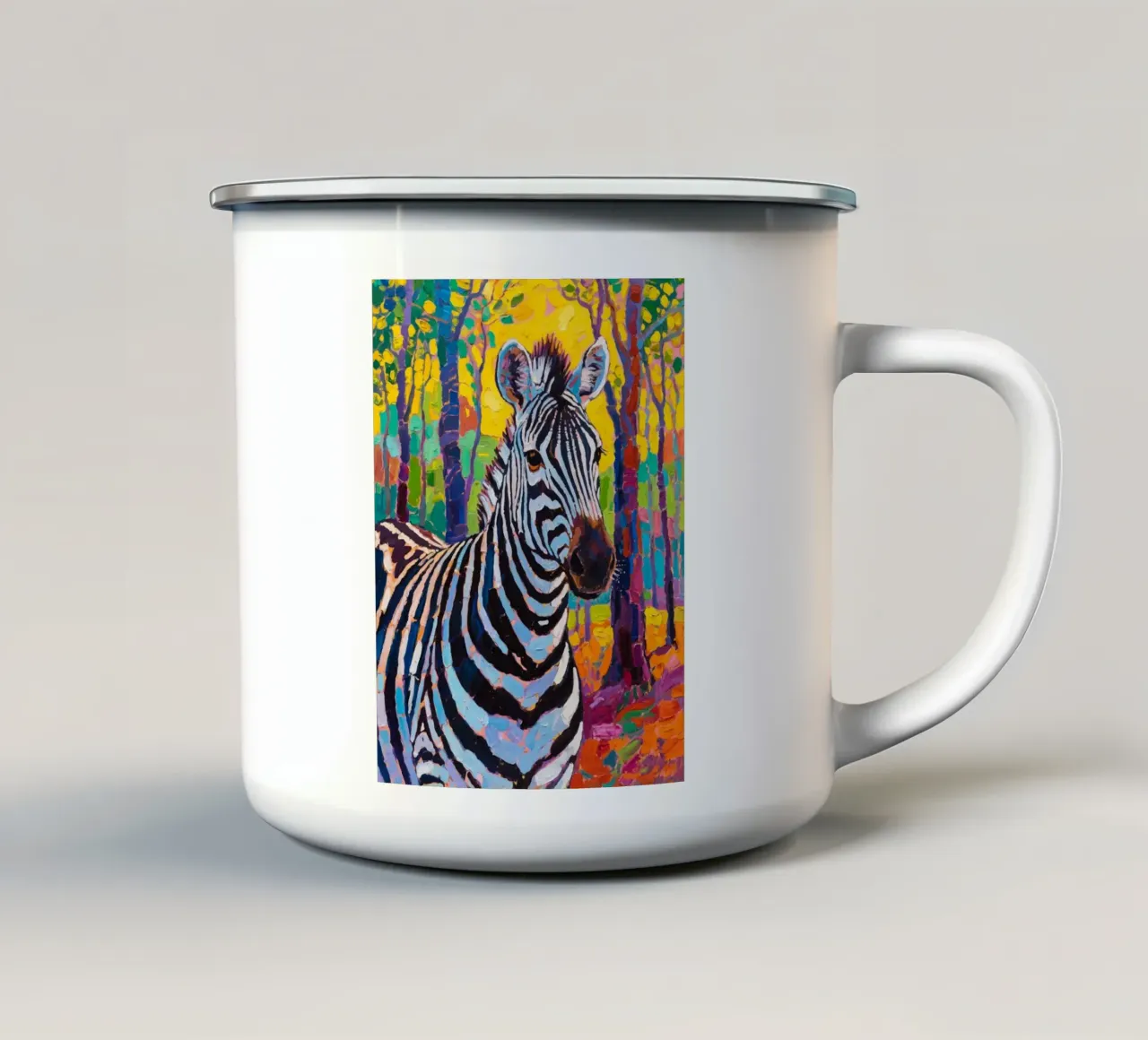 zebra nella foresta tazza in smalto da Slash Shop