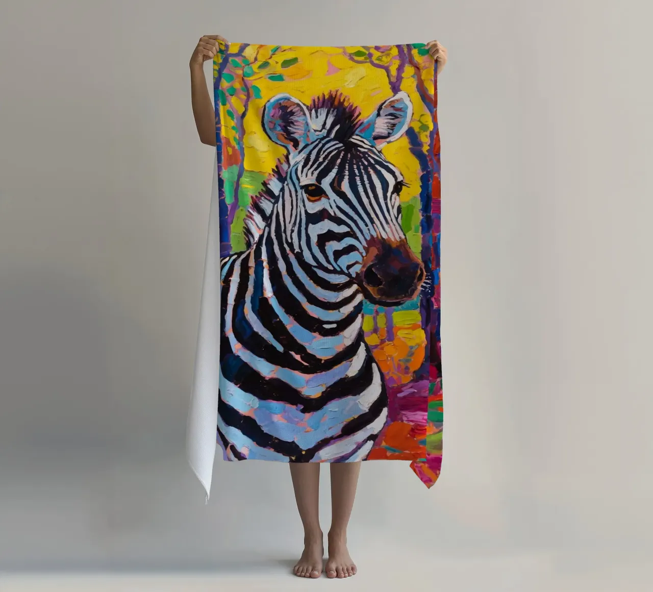 zebra nella foresta telo mare da Slash Shop