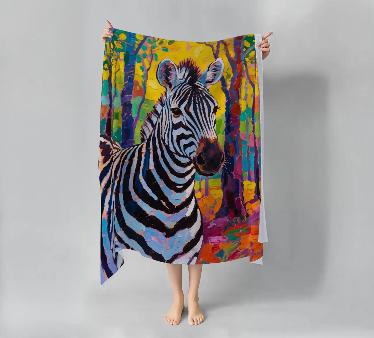 zebra nella foresta telo mare da Slash Shop