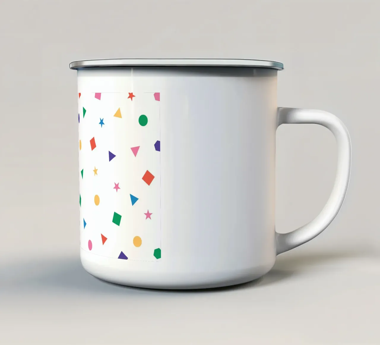 Forma geometrica colorata tazza in smalto da Studio Fun Boy