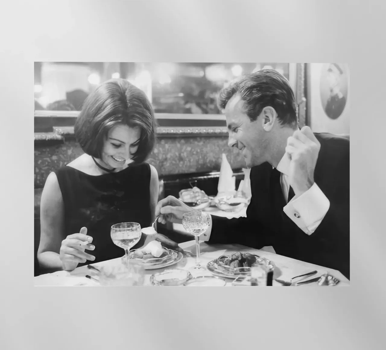 sophia loren e maximilian schell a cena pellicola backlit da blacsteel