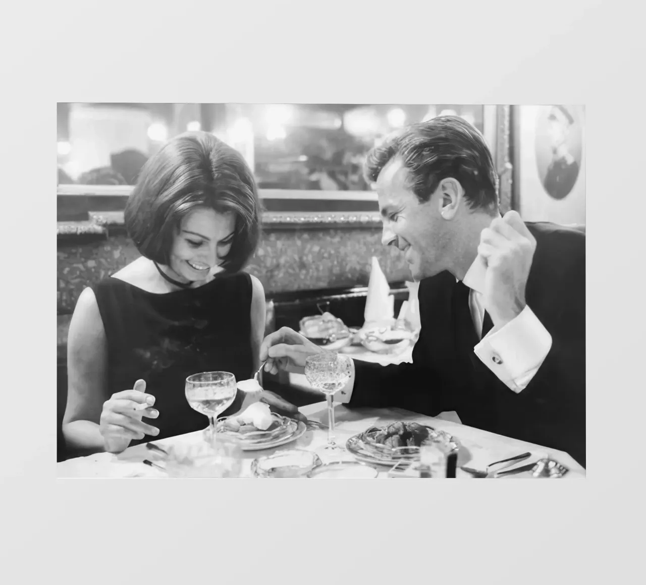 sophia loren e maximilian schell a cena pellicola backlit da blacsteel