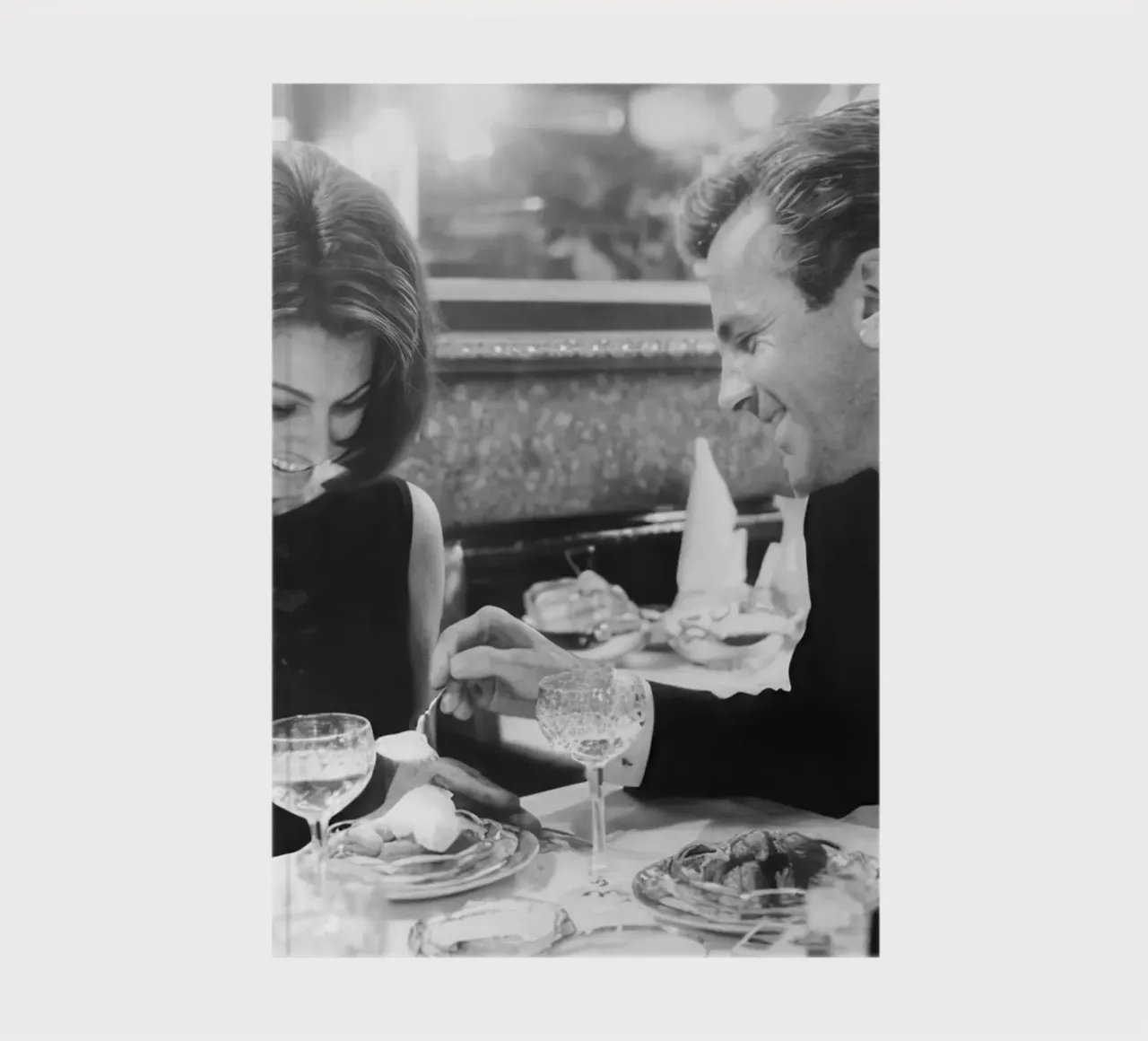 sophia loren and maximilian schell are having dinner notebook by blacsteel