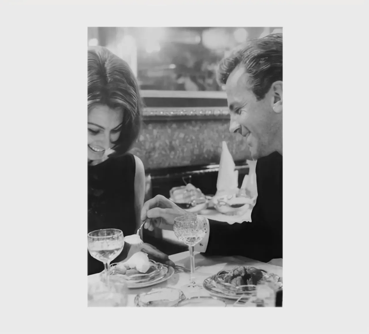 sophia loren and maximilian schell are having dinner notebook by blacsteel