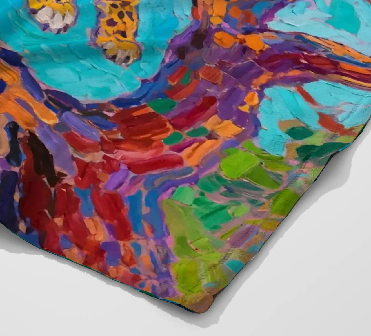 Leopard jumping between tree Fleecedecke von Slash Shop