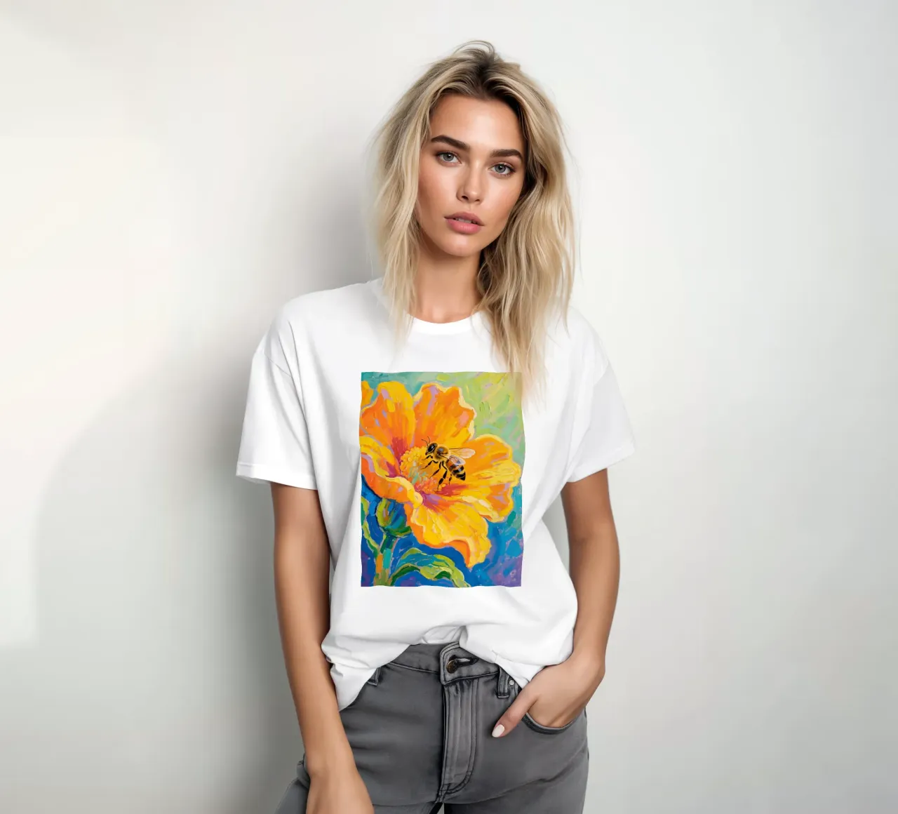 api appollaiate sui fiori t-shirt da Slash Shop