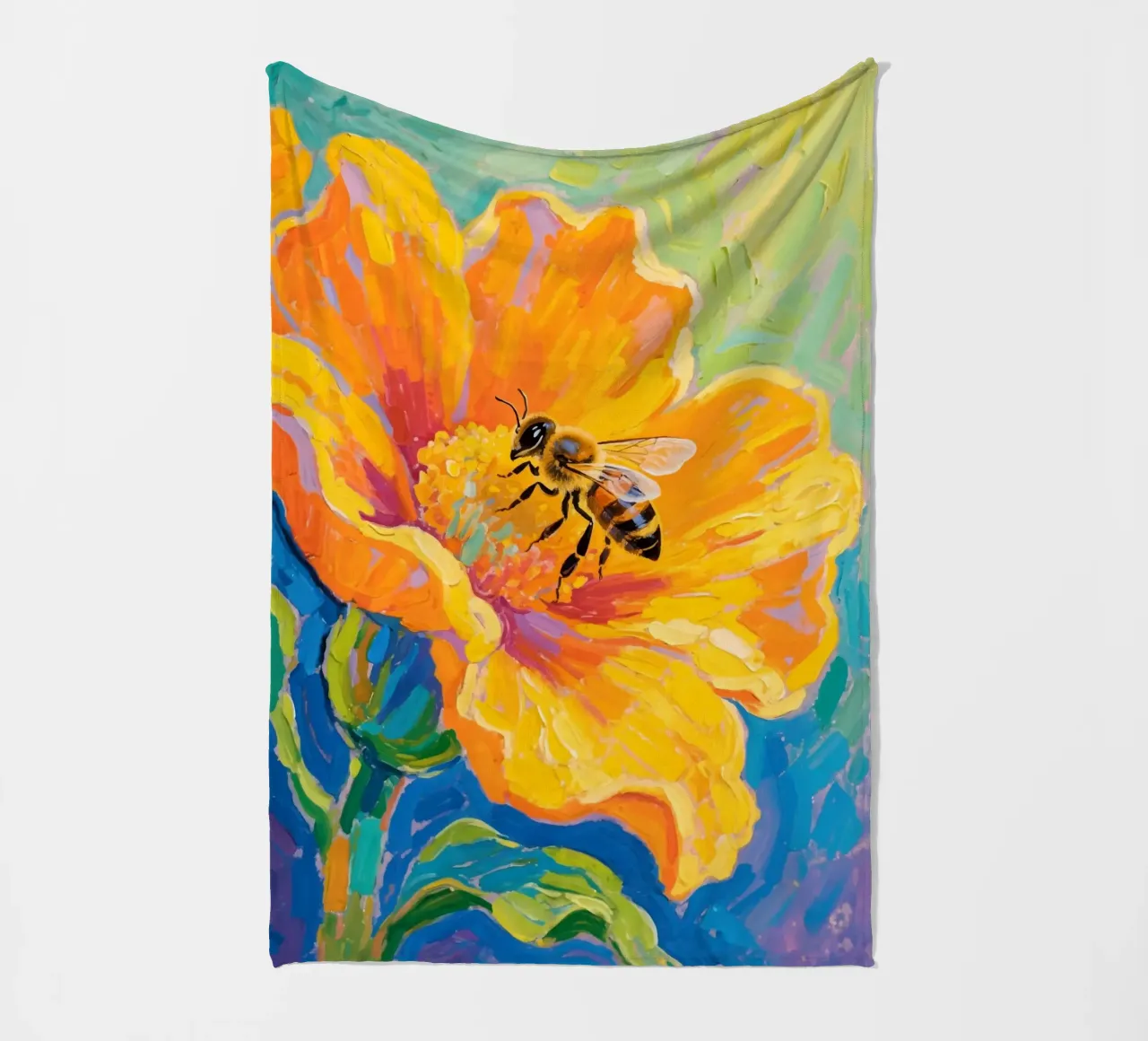 api appollaiate sui fiori coperta in pile da Slash Shop