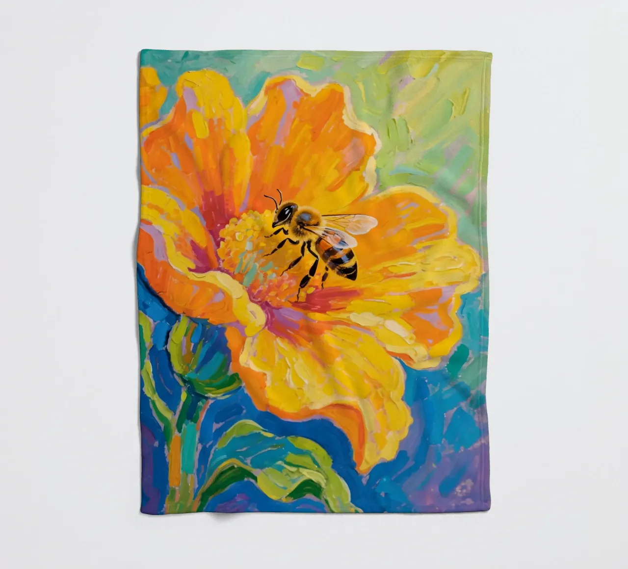 api appollaiate sui fiori coperta in pile da Slash Shop