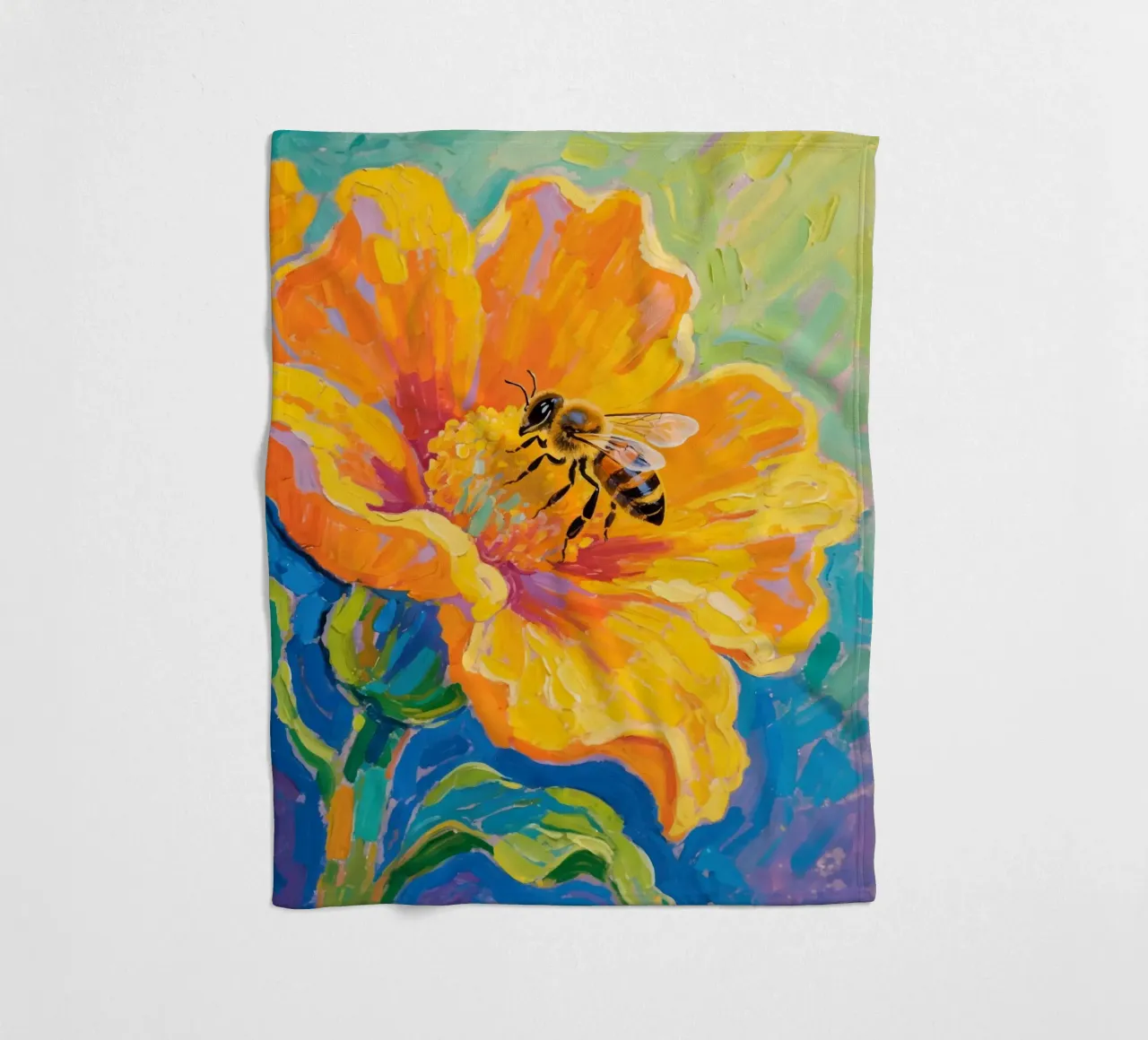 api appollaiate sui fiori coperta in pile da Slash Shop