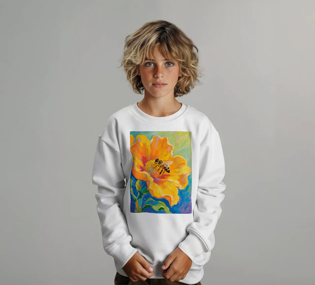 api appollaiate sui fiori felpa bambino da Slash Shop