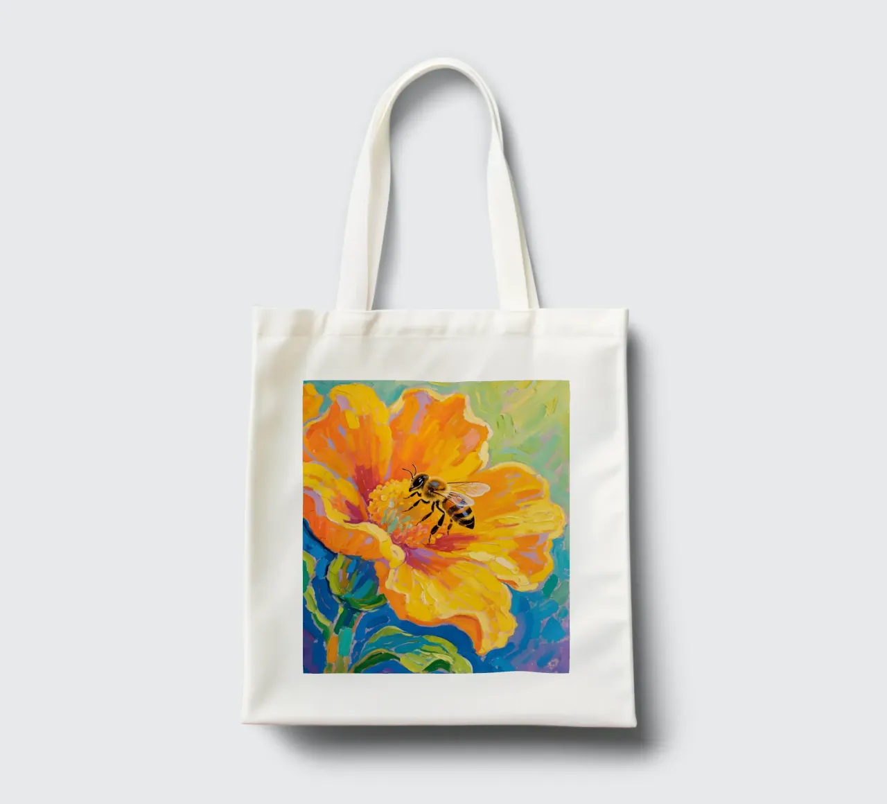 api appollaiate sui fiori borsa in juta da Slash Shop