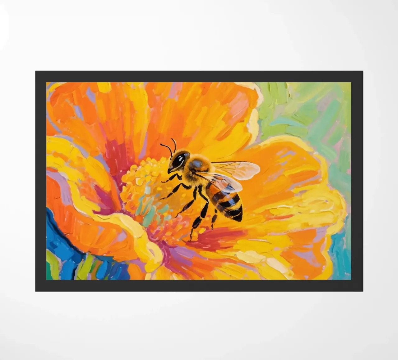 Bienen auf Blumen sitzend Fußmatte von Slash Shop