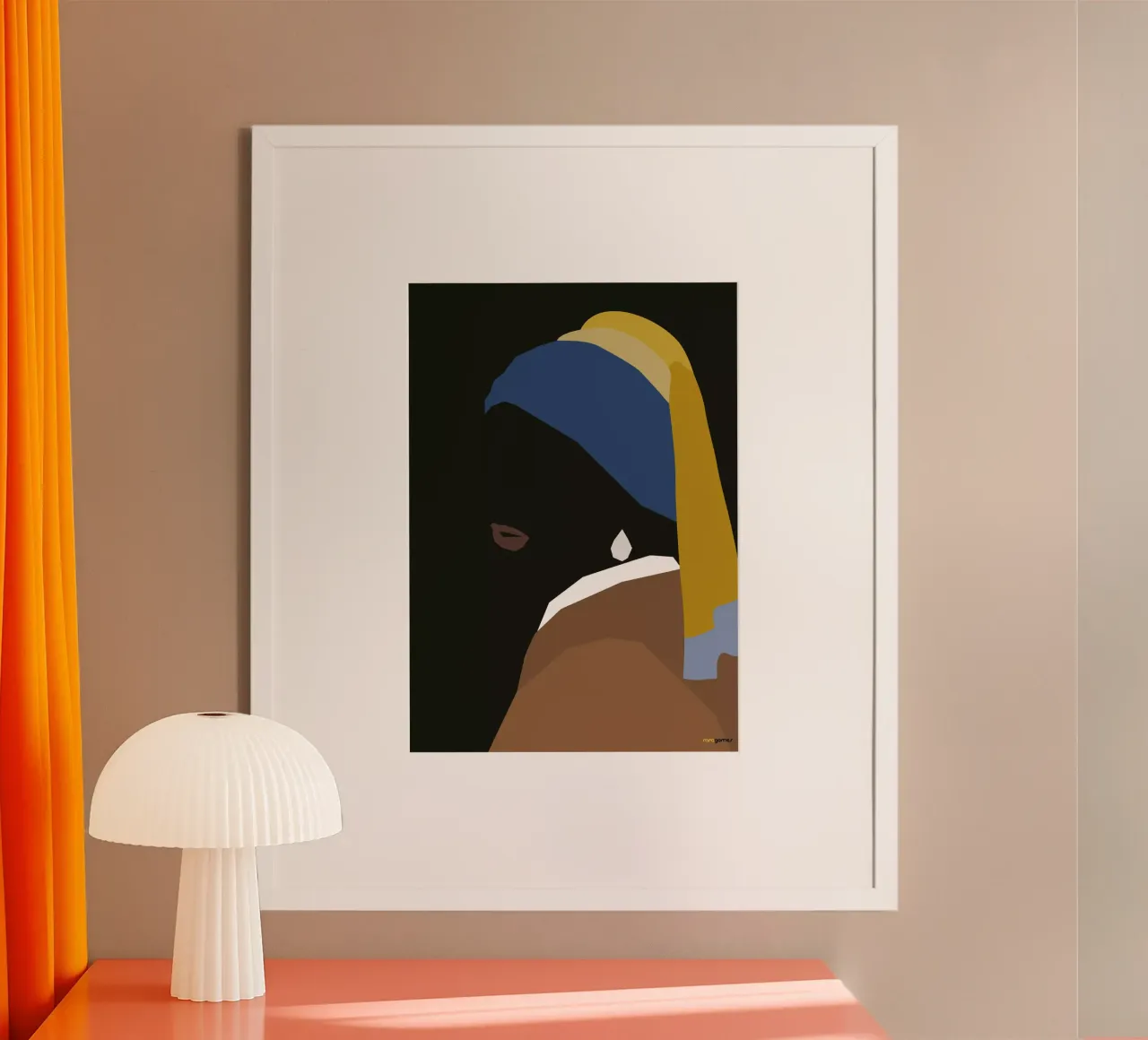 Ragazza con l'orecchino poster con telaio in plastica da Rafa Gomes