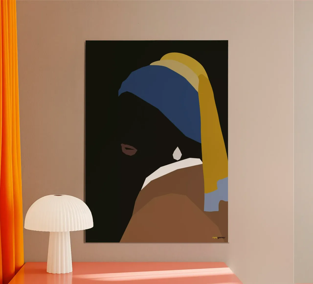 Ragazza con l'orecchino poster con telaio in plastica da Rafa Gomes