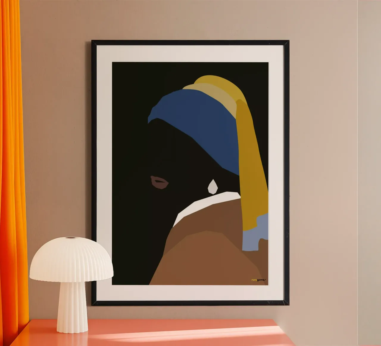 Ragazza con l'orecchino poster con telaio in plastica da Rafa Gomes