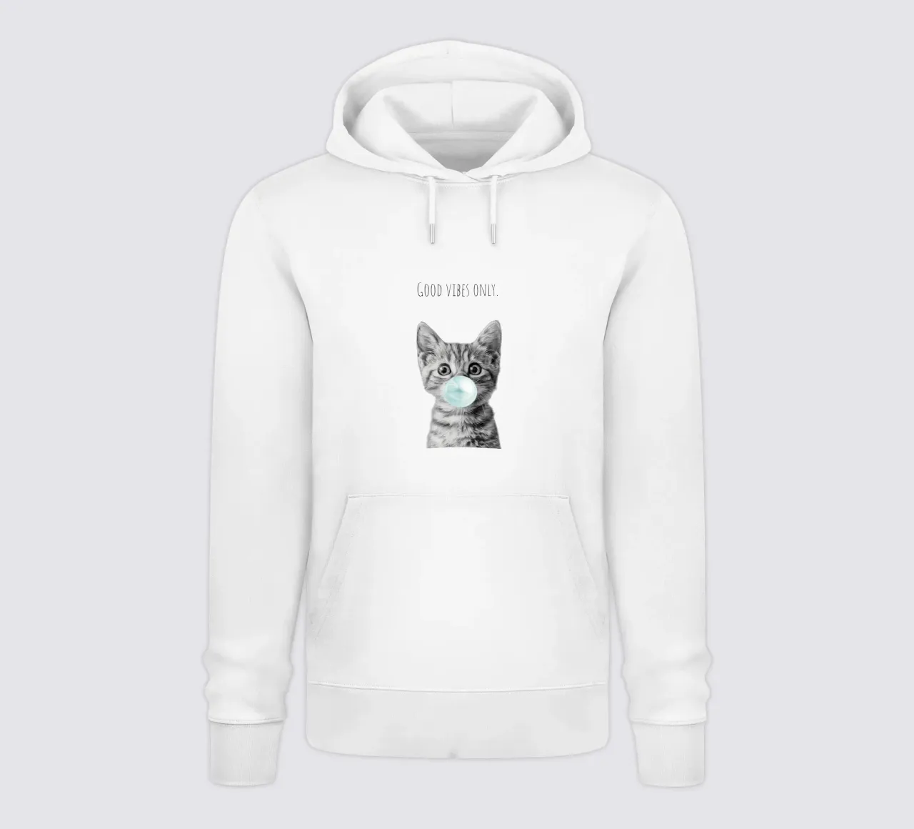 Cool cat - Good Vibes Only - turchese felpa con cappuccio da Melanie Viola