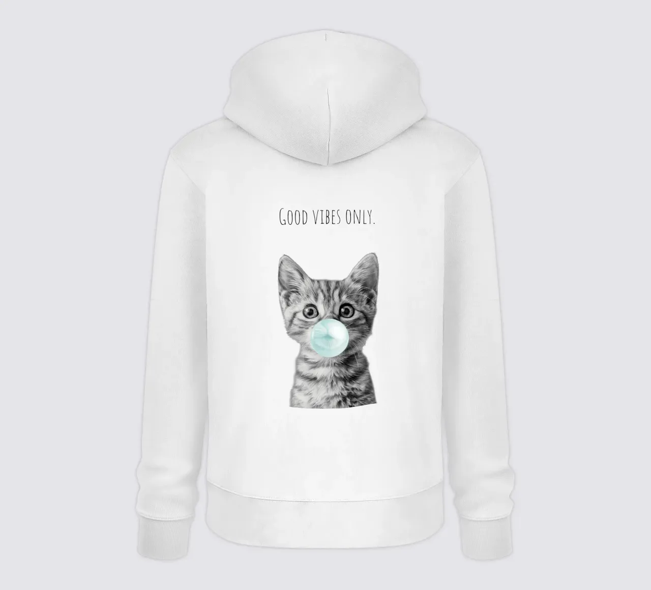 Cool cat - Good Vibes Only - turchese felpa con cappuccio da Melanie Viola