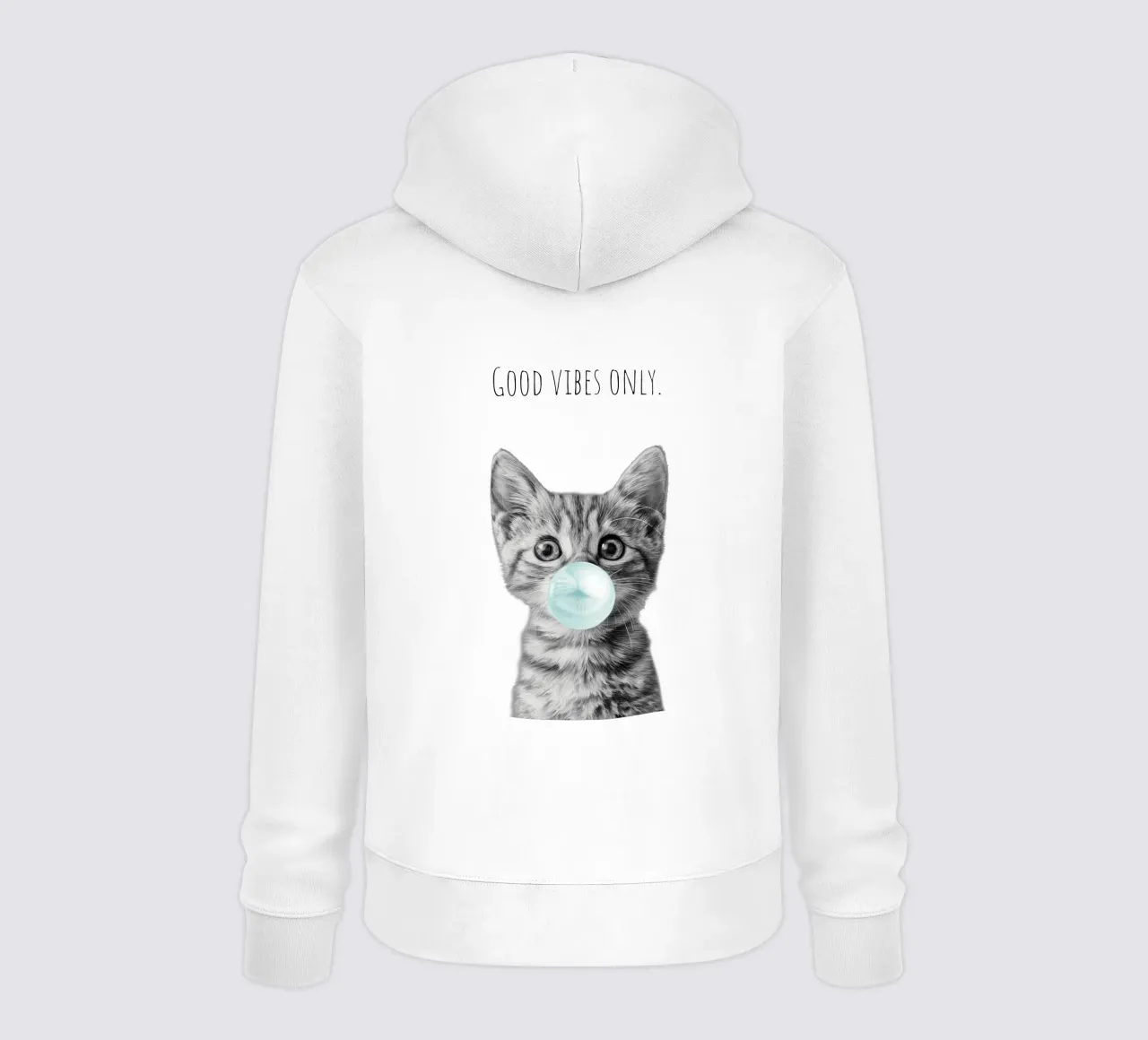 Cool cat - Good Vibes Only - turchese felpa con cappuccio da Melanie Viola
