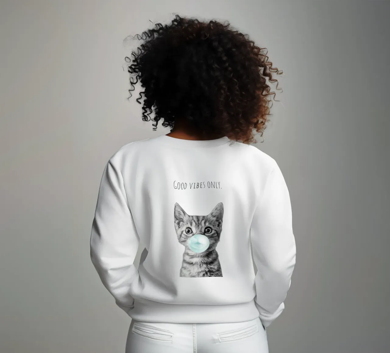 Cool cat - Good Vibes Only - turchese felpa da Melanie Viola