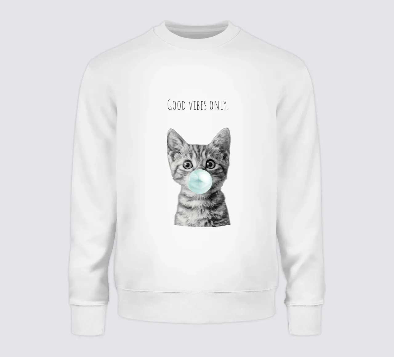 Cool cat - Good Vibes Only - turchese felpa da Melanie Viola
