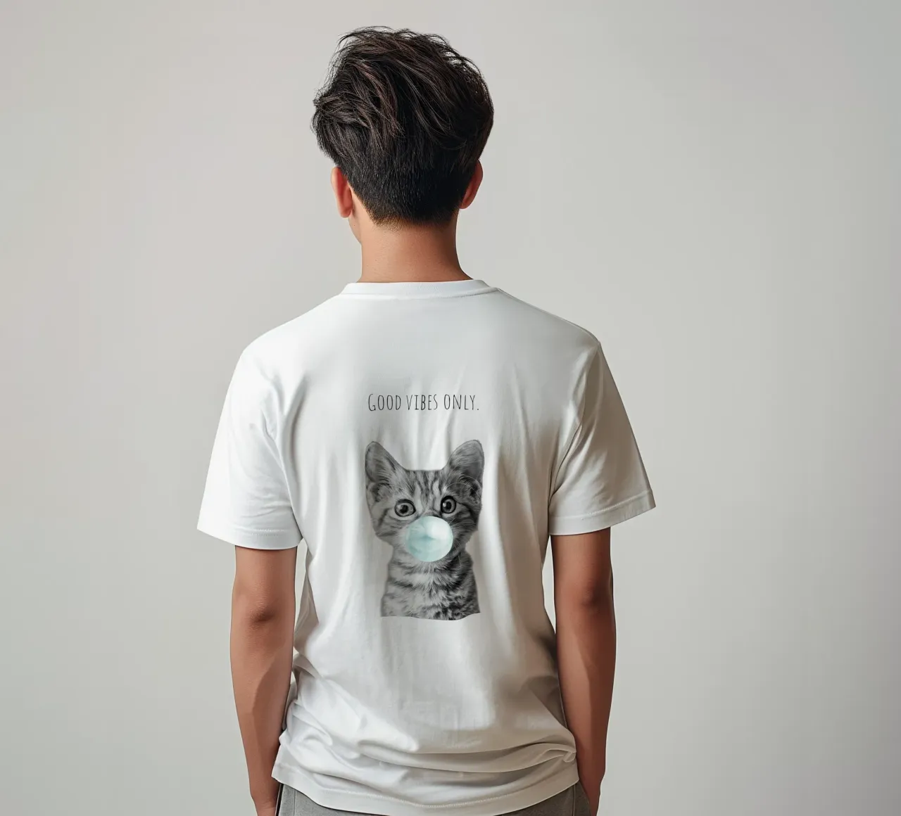Cool cat - Good Vibes Only - turchese t-shirt da Melanie Viola